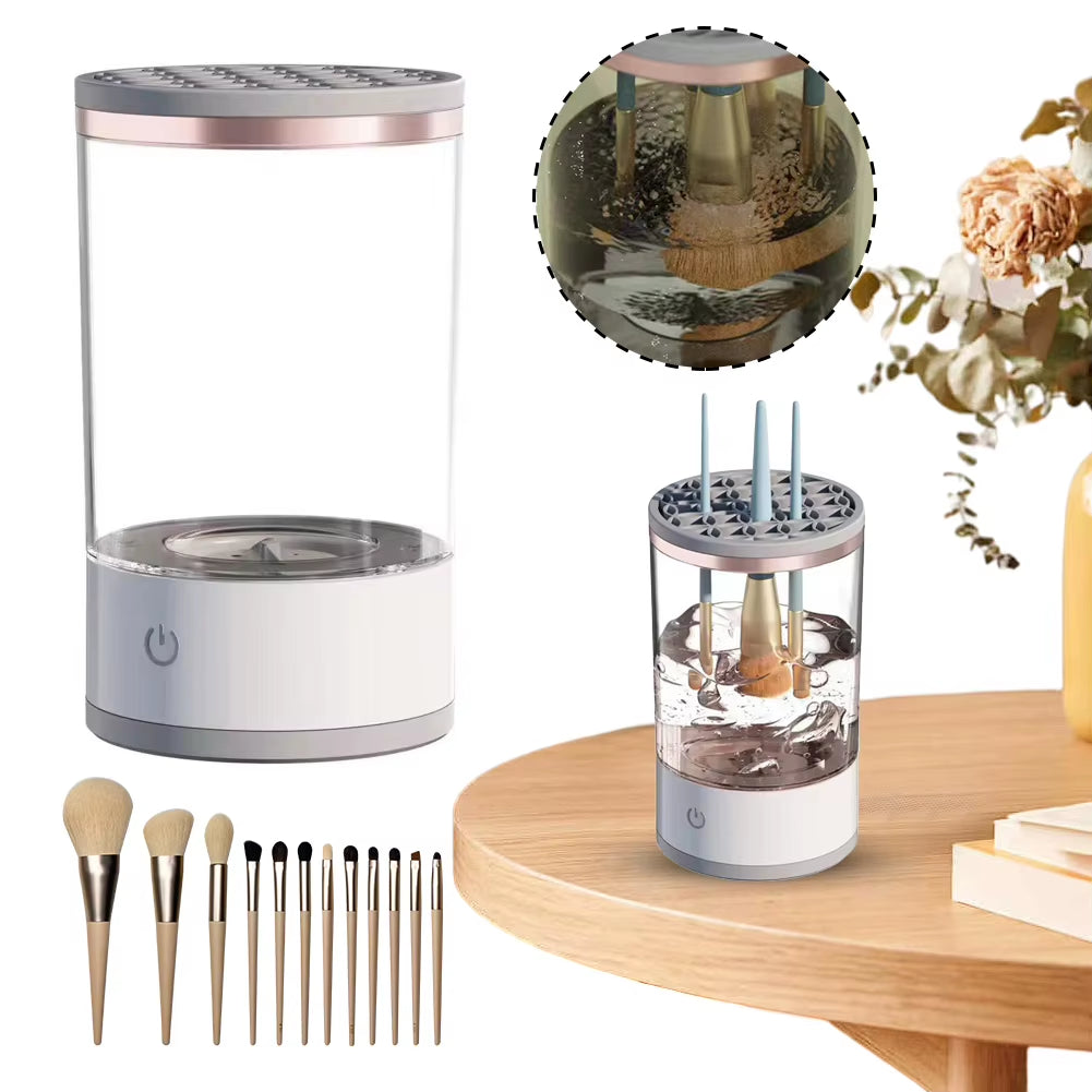 Automatic Makeup Brush Cleaner Portable Electric Make-Up Brush Cleaner Dryer USB Charging for All Size Beauty Makeup Brushes Set